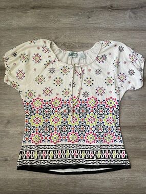 Shenanigans | Kaleidoscope peasant top size small